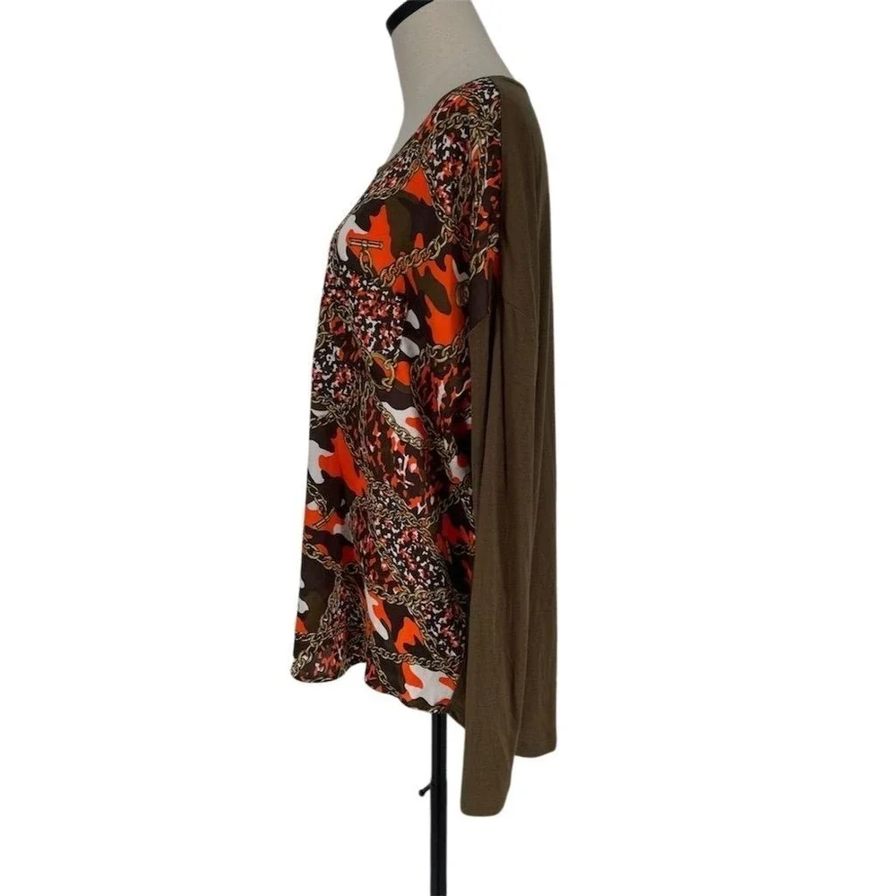 Michael Kors Women's XL Chain Camouflage Blouse‎